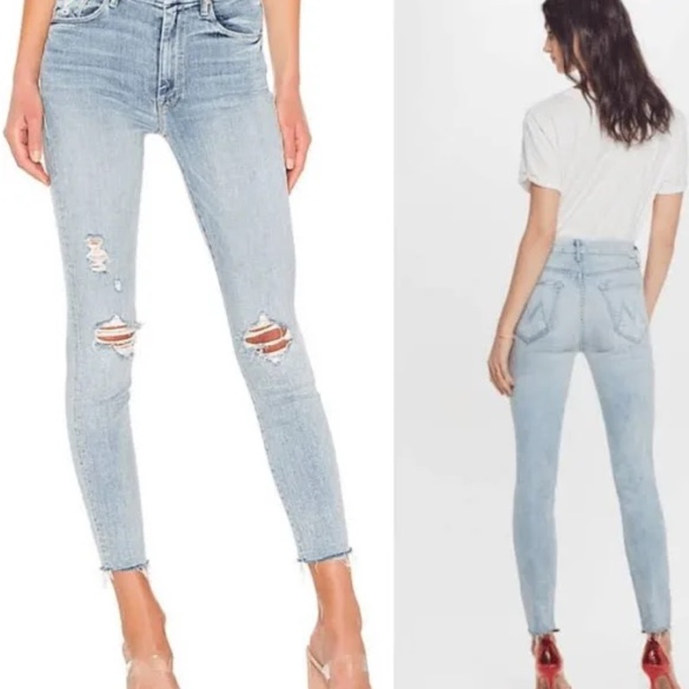 MOTHER “The Looker” Ankle Fray Luxury Jeans - from Revolve